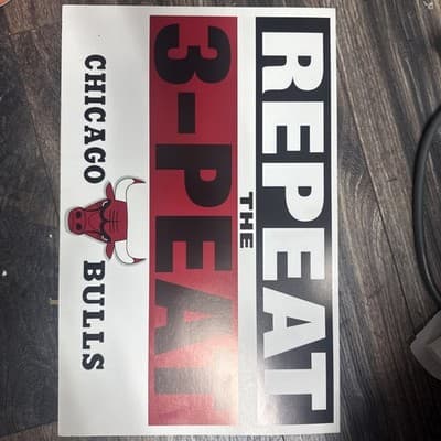 Chicago Bulls Sign Repeat The Threepeat 4 In Stock - Thumbnail 2