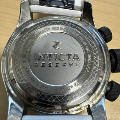 Invicta Reserve Bolt Chrono Watch 50mm Silver Dial Daydate 6434 New Belt And Bat - Thumbnail 2