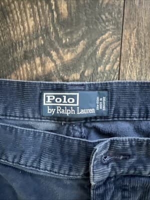 Polo Ralph Lauren Blue Corduroy Dungarees Straight Leg Regular Sz 42/33 - Thumbnail 2