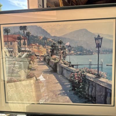 Howard Behrens Bellagio Promenade Beautifully Framed Signed Lower Right - Image 1