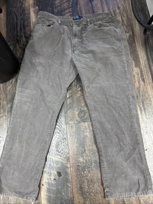 Polo Ralph Lauren Grey Corduroy Dungarees Straight Leg Regular Sz 42/30 - Image 1