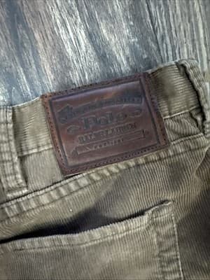 Polo Ralph Lauren Brown Corduroy Dungarees Straight Leg Regular Sz 42/30 - Thumbnail 3