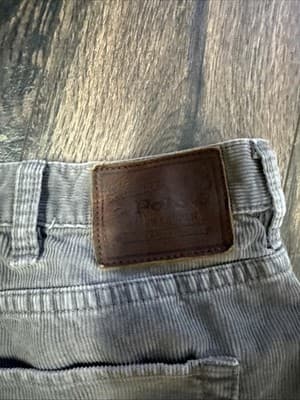 Polo Ralph Lauren Grey Corduroy Dungarees Straight Leg Regular Sz 42/30 - Thumbnail 3