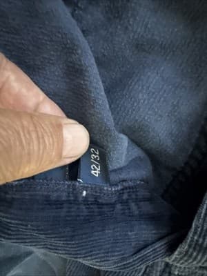 Polo Ralph Lauren Blue Corduroy Dungarees Straight Leg Regular Sz 42/33 - Thumbnail 3