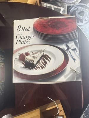 Charger Plates 13” Set Of 8 Red - Image 1