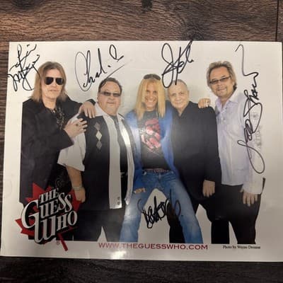THE GUESS WHO Canadian Rock Band 2009 Signed Original 8-1/2" X 11" PHOTO New - Image 1
