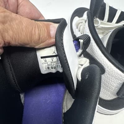 Nike Air Jordan 1 Retro High Purple White Black High-Top Athletic Sneakers 10 - Thumbnail 5