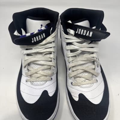 Nike Air Jordan 1 Retro High Purple White Black High-Top Athletic Sneakers 10 - Thumbnail 2