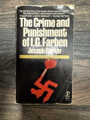 The Crime and Punishment of I G Farben Joseph Borkin WWII Paperback Pocket 1977 - Image 1