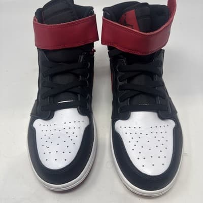 NIKE Shoes Sz 9.5- Red/White Jordan 1 High FlyEase Leather Black Toe No Box - Image 1