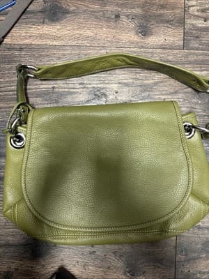 Banana Republic Green Genuine Leather Messenger Bag w/ Shoulder Strap - Image 1