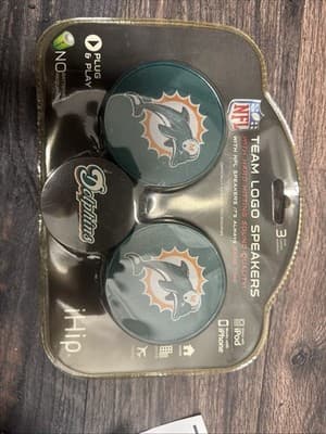 NFL Team Dolphins Logo Speakers With hard Hitting Sound Quality iHip - Image 1