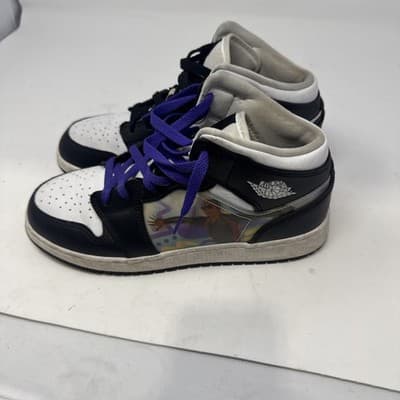 Nike Air Jordan 1 Mid Hologram Black 7y DR9495-001 - Thumbnail 2