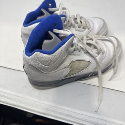 Nike Air Jordan 5 Retro PS White/Concord Sneaker Shoes Size 2.5 Y - Thumbnail 4