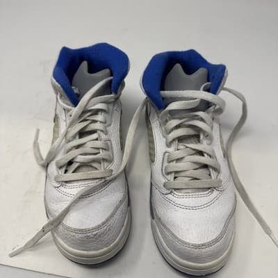 Nike Air Jordan 5 Retro PS White/Concord Sneaker Shoes Size 2.5 Y - Image 1