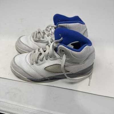 Nike Air Jordan 5 Retro PS White/Concord Sneaker Shoes Size 2.5 Y - Thumbnail 2