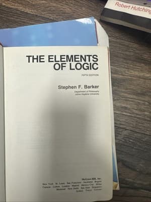 Book The Elements of Logic Fifth Edition Stephen F Barker - Image 1