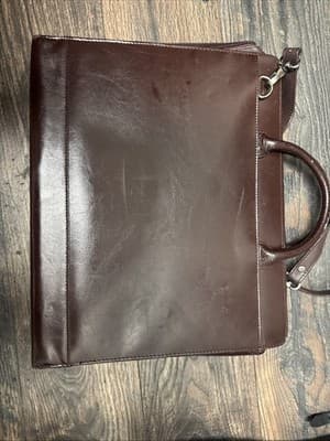 Vintage Samsonite Leather Briefcase Bag, 3-ring Binder with Pockets Inside/Out - Thumbnail 2