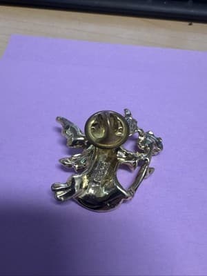 Vintage Signed Guisti Gigio Angel Holding A Rose Pin Fabulous!! - Thumbnail 2