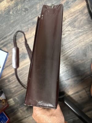 Vintage Samsonite Leather Briefcase Bag, 3-ring Binder with Pockets Inside/Out - Thumbnail 4