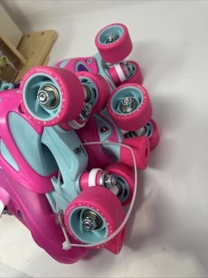 Girls' Adjustable Roller Derby Skates Unicorn Rainbow Design, Size J12-2 - Thumbnail 4