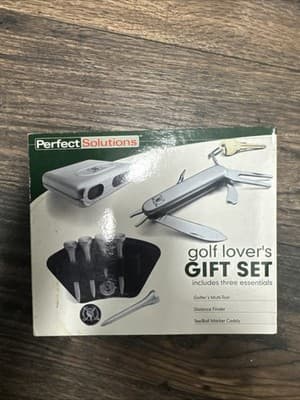 Golf Lover’s Gift Set w/ Tee/Ball Marker Caddy Multi Tool Distance Finder NOB - Image 1