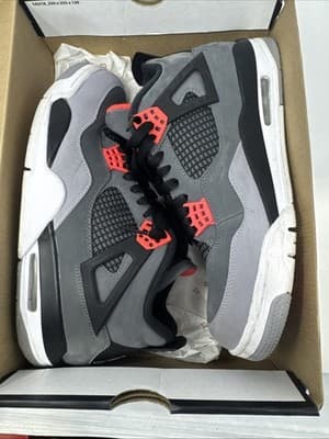 Nike Air Jordan 4 Retro “Infrared” Dark Grey Black Men’s Sz 10.5 DH6927-061 - Thumbnail 8