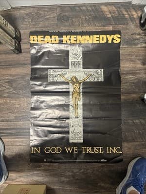 Vintage Orig Dead Kennedys In God We Trust Promo Poster Winston Smith RARE 24x36 - Thumbnail 2