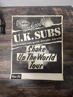 U.K. Subs Pass Original Shake Up The World Tour Charlie Harper 1982/1983 Poster - Image 1