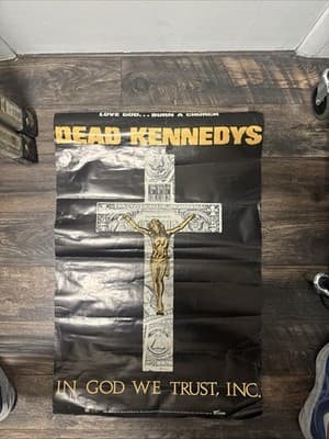 Vintage Orig Dead Kennedys In God We Trust Promo Poster Winston Smith RARE 24x36 - Image 1