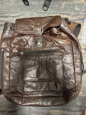Spikes And Sparrow Jack Georges Genuine Leather Brown Backpack 16”-13” - Image 1
