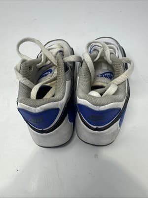 Nike Air Max 90 Youth Size 9 C - White/Gray/Black/Blue - Good Condition - Thumbnail 3