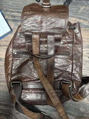 Spikes And Sparrow Jack Georges Genuine Leather Brown Backpack 16”-13” - Thumbnail 4