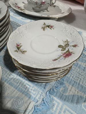 Wawel Vintage China 41 Pc Dinner Set Flower Garden Pattern Made Poland - Thumbnail 5