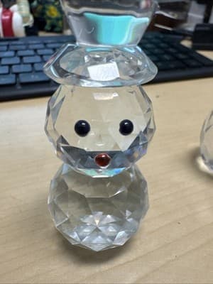 Crystal Snowman And Pinapple Austrian Crystal Figurine - Thumbnail 3
