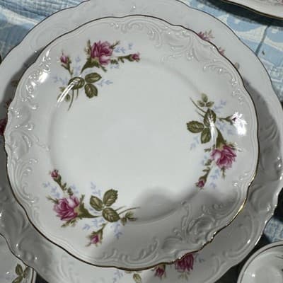 Wawel Vintage China 41 Pc Dinner Set Flower Garden Pattern Made Poland - Thumbnail 9
