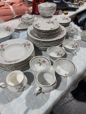 Wawel Vintage China 41 Pc Dinner Set Flower Garden Pattern Made Poland - Image 1