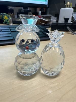 Crystal Snowman And Pinapple Austrian Crystal Figurine - Thumbnail 2