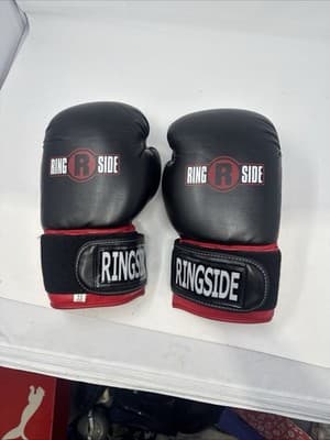 Ringside Boxing Training Gloves 12 oz Black Red Pro Style - Image 1