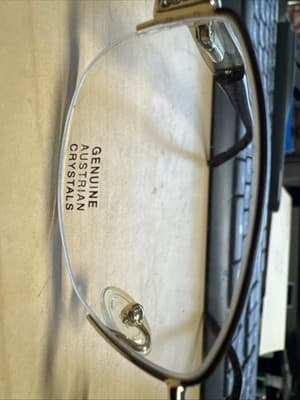 New Caviar Eyeglasses Black Gold Austrian Crystals 51/17/135 - Thumbnail 3