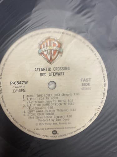 ROD STEWART ATLANTIC CROSSING LP 1975 JAPAN ORIGINAL - Thumbnail 4