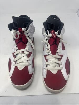 Nike Air Jordan 6 Retro Carmine 2021 CT8529-106 White Red Black Men's Sneakers - Image 1