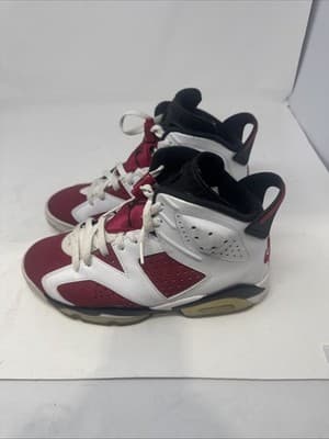 Nike Air Jordan 6 Retro Carmine 2021 CT8529-106 White Red Black Men's Sneakers - Thumbnail 2