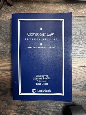 Copyright Law Seventh Edition 2008 Paperback Joyce, Leaffer, and Jaszi - Image 1