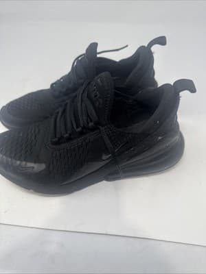 Nike Air Max 270 GS Black Sneaker Unisex Kids Size 7y Synthetic Mesh BQ5776-001 - Thumbnail 4