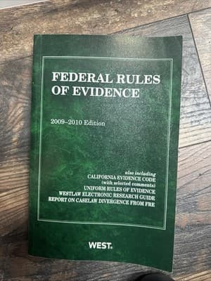 Federal Rules of Evidence, 2009-2010 Edition, Inc California Evidence Code - Image 1