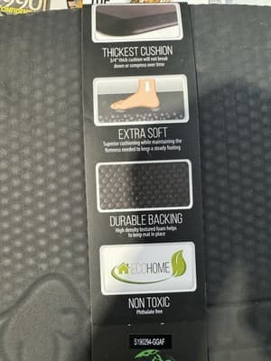 GORILLA GRIP Comfortable Cushioned Anti-fatigue Mats for 39" x 20" Black - Thumbnail 4