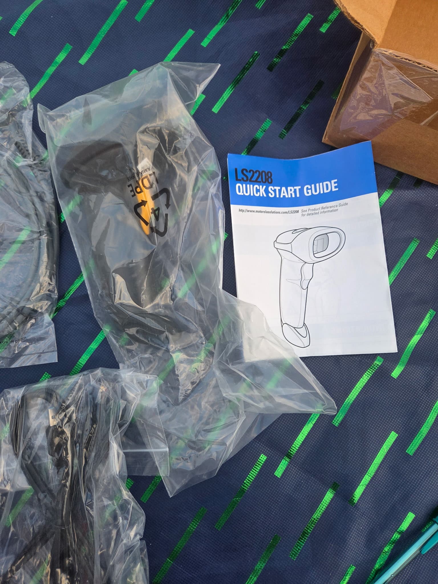Zebra LS2208 Barcode Scanner with Quick Start Guide - Image 1