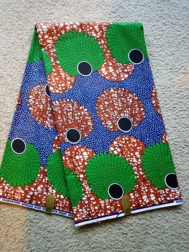 Ankara African Fabric Wax Print Sold bea by 6 Yards - Image 1
