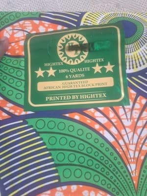 100% Ankara African Block Print fabric sold by 6 yards - Thumbnail 5